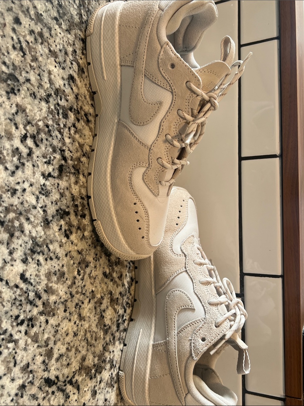 Like New Nike Air Women’s Neutral Beige/Tan Low-Top Sneakers - Picture 6 of 7